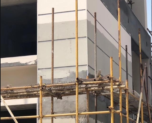 仿石漆工地施工视频